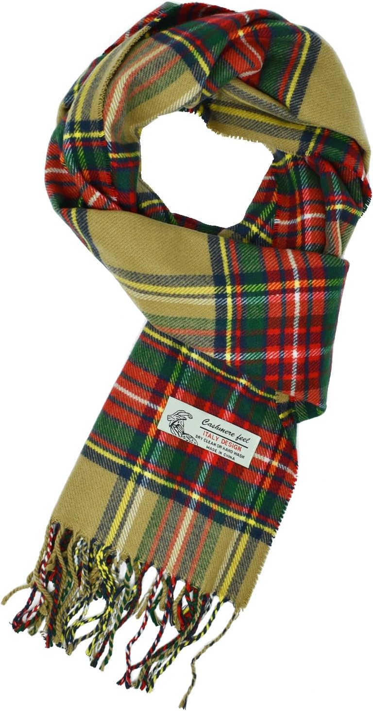 Glory Max Scottish Stewart Tartan Plaid Luxurious Winter Scarf Soft Cashmere Feel 72"x12" - Image 1